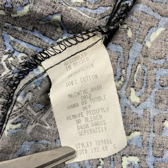 Vintage 90s QUICKSILVER BUTTON UP SHIRT MENS SURF NEON FUNKY AOP ABSTRACT - Picture 5 of 8